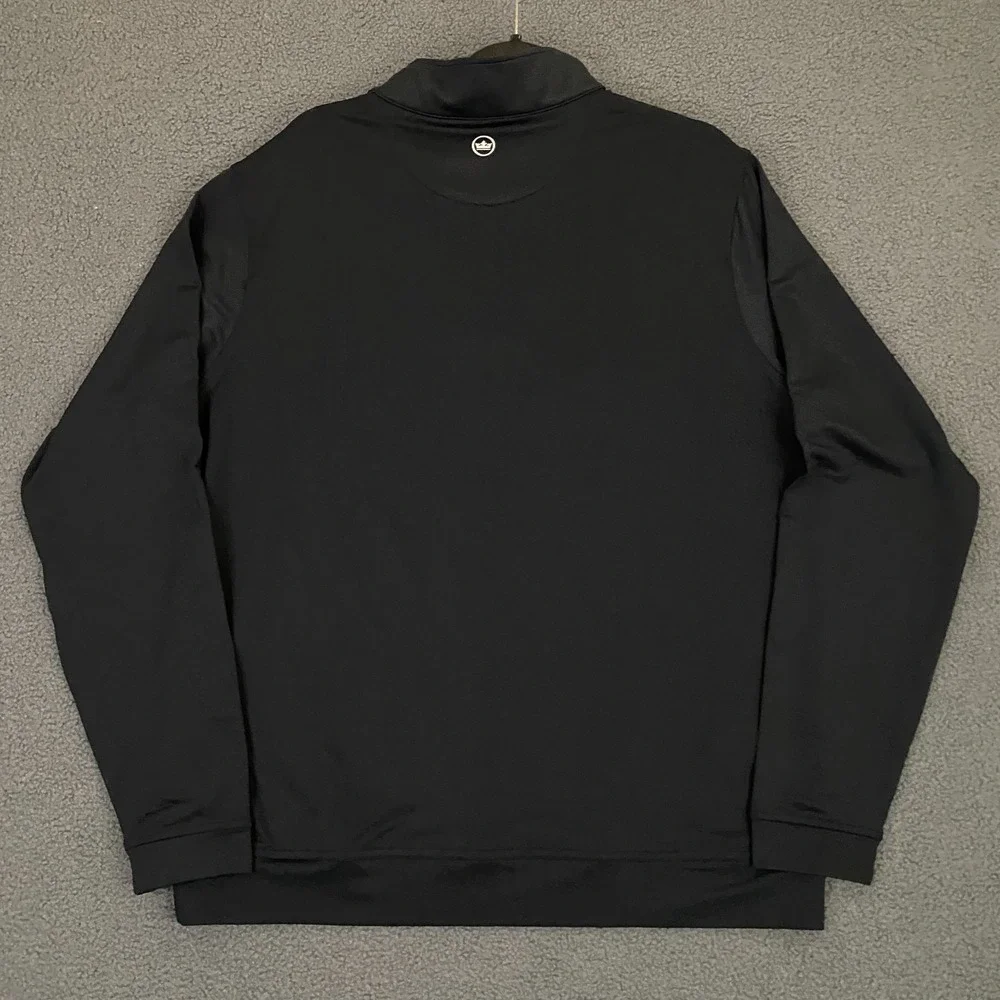 Peter Millar Pinehurst Golf Pullover Mens Large Black Perth Performance 1/4 Zip